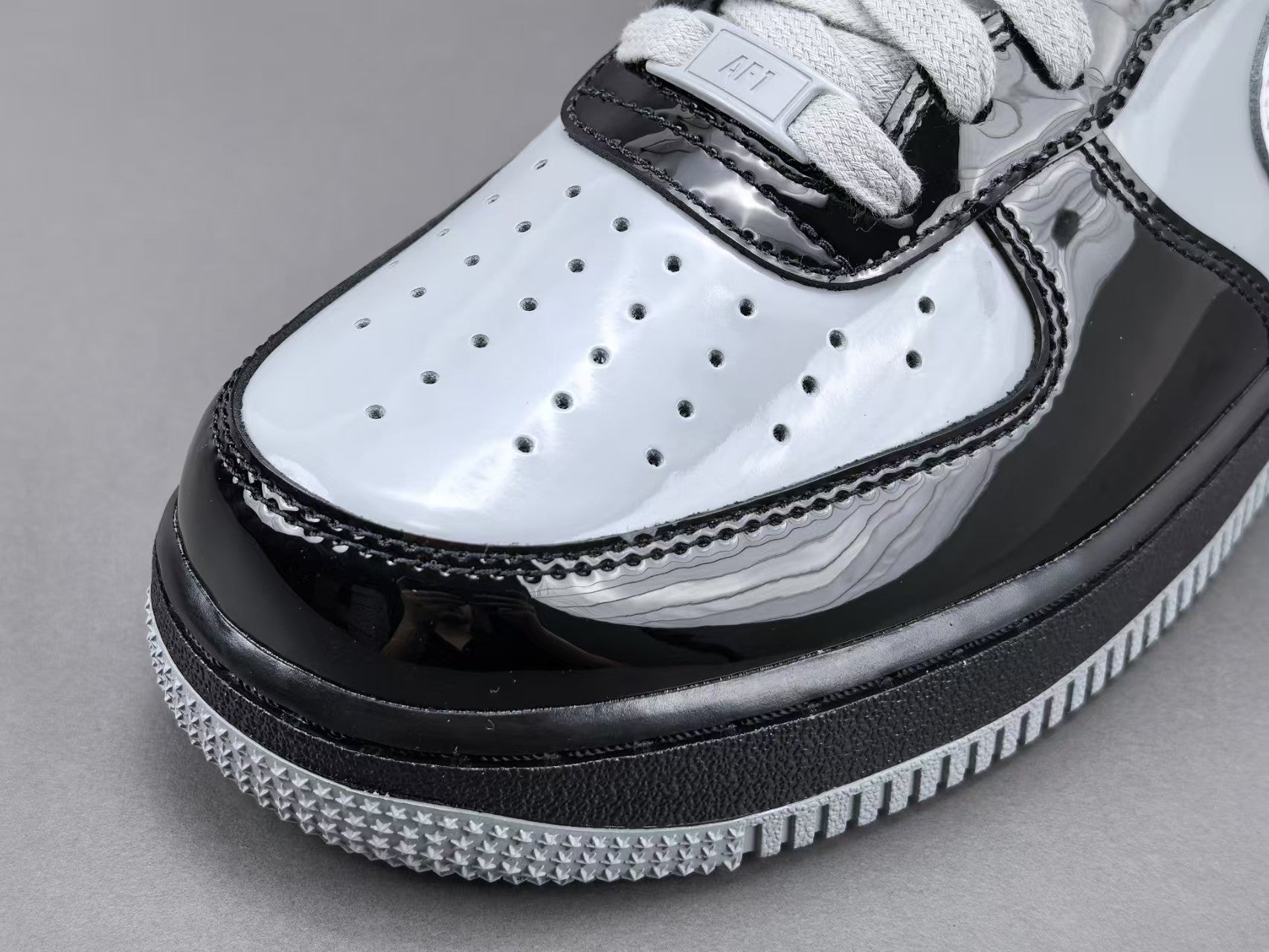 Black & White Patent Leather Low Top Sneakers