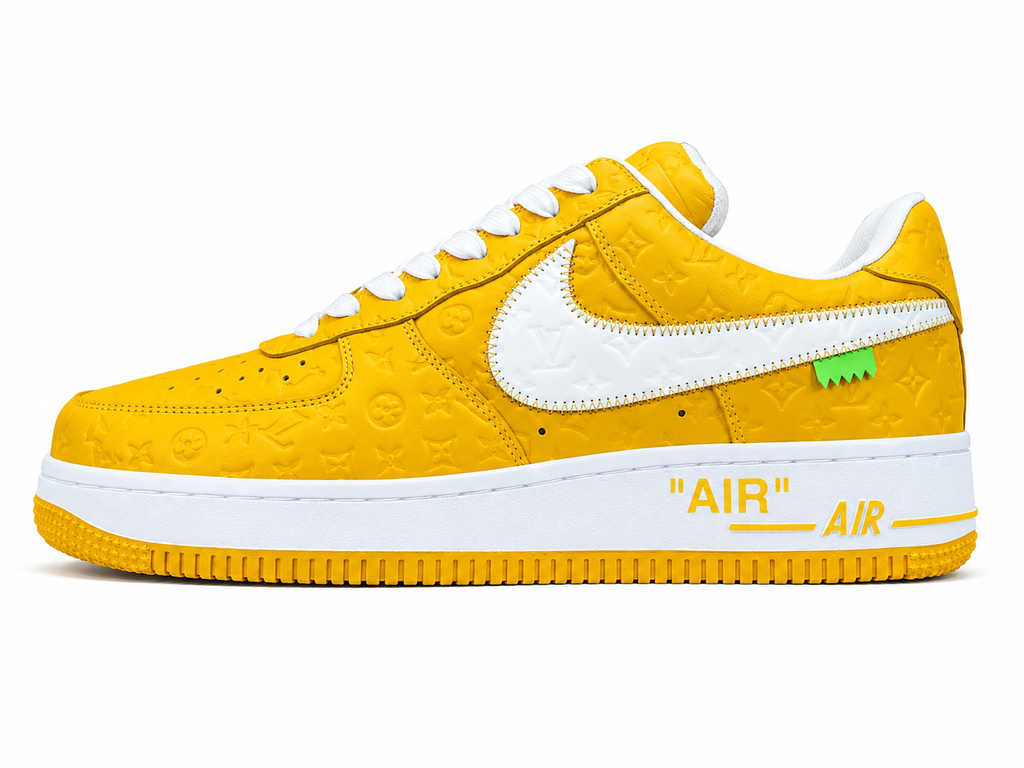 Yellow Luxury Inspired Low Top Casual Sneakers | Premium Embossed Design