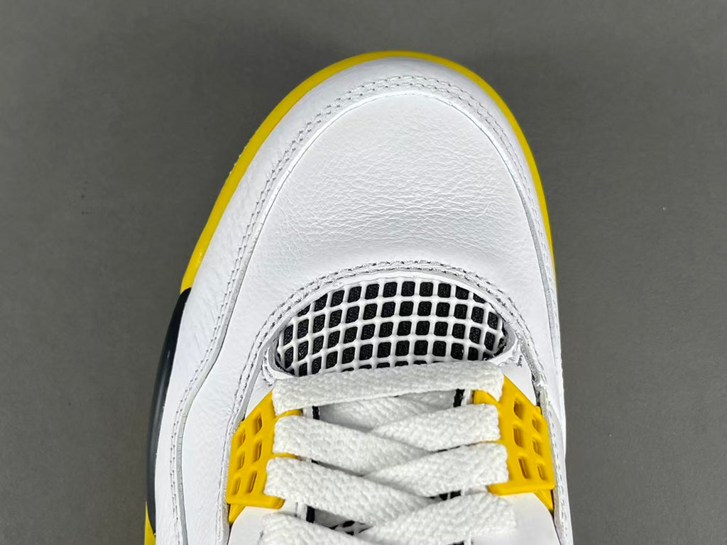 Retro Basketball Sneakers – White Yellow Colorway