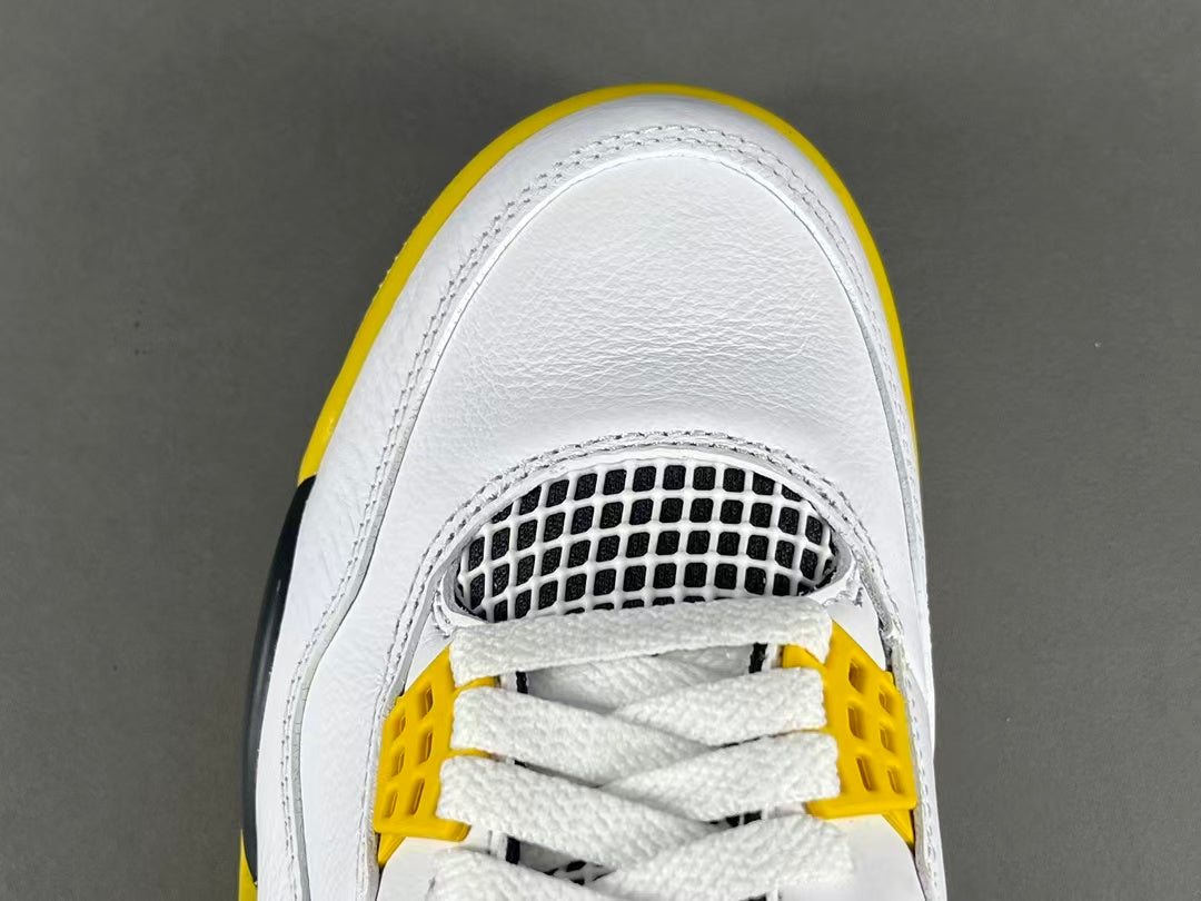 Retro Basketball Sneakers – White Yellow Colorway