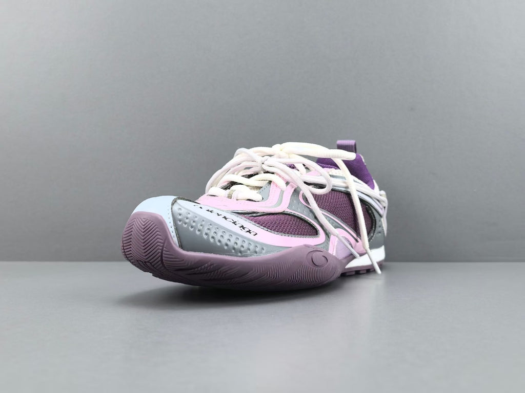 Women's Lightweight Casual Sneakers – Purple Mesh Low Top Shoes