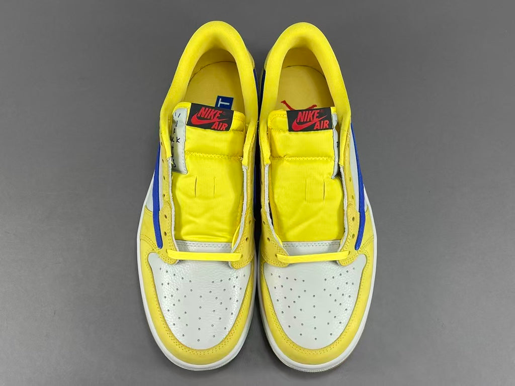 Yellow & Blue Low Top Sneakers | Premium Casual Sports Shoes