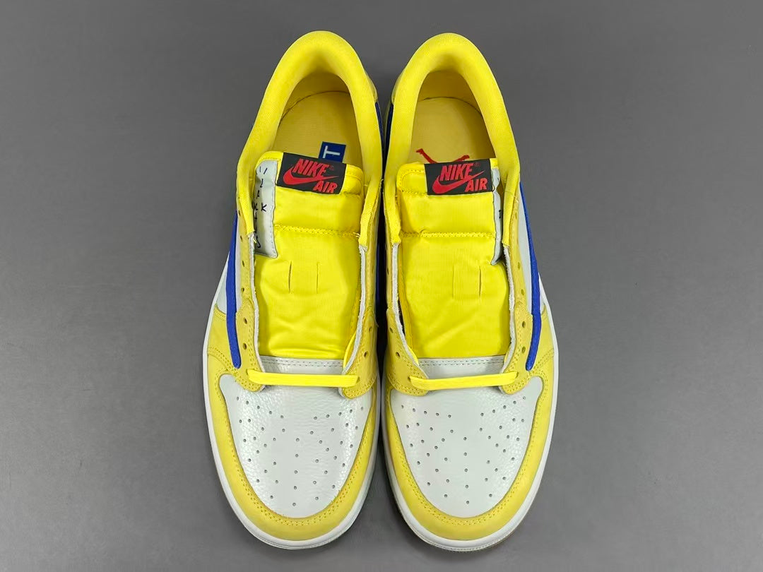 Yellow & Blue Low Top Sneakers | Premium Casual Sports Shoes