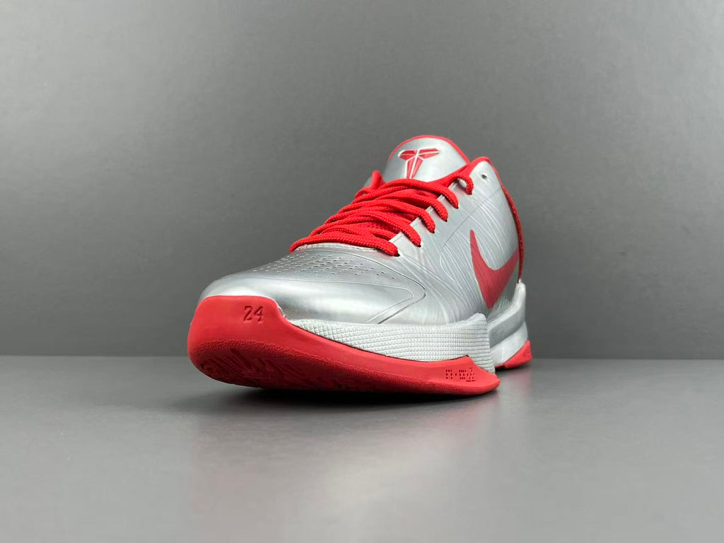 Silver Red Basketball Shoes | High-Traction Performance Sneakers