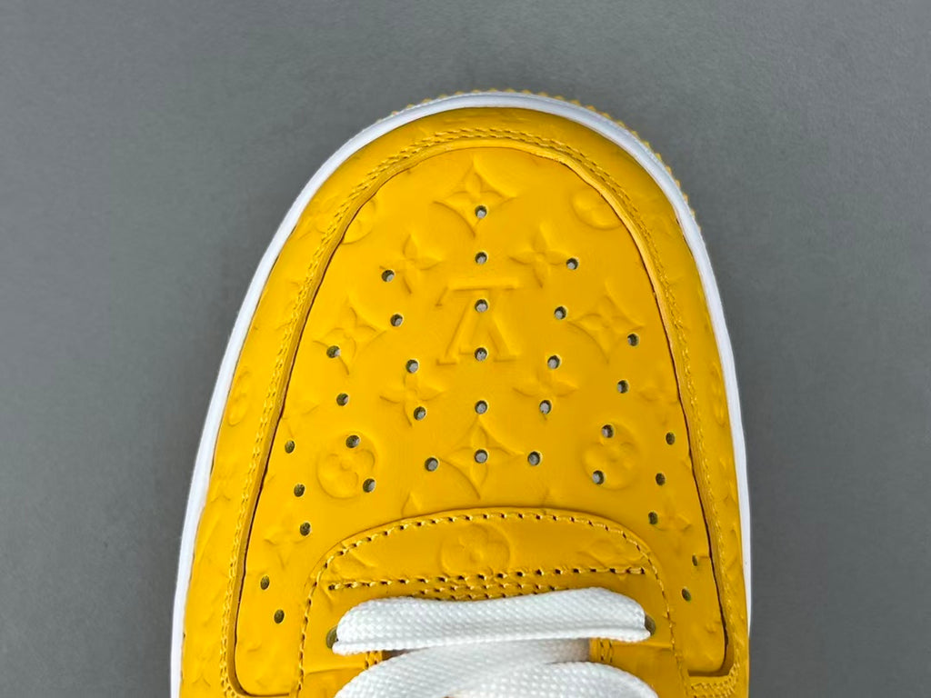 Yellow Luxury Inspired Low Top Casual Sneakers | Premium Embossed Design