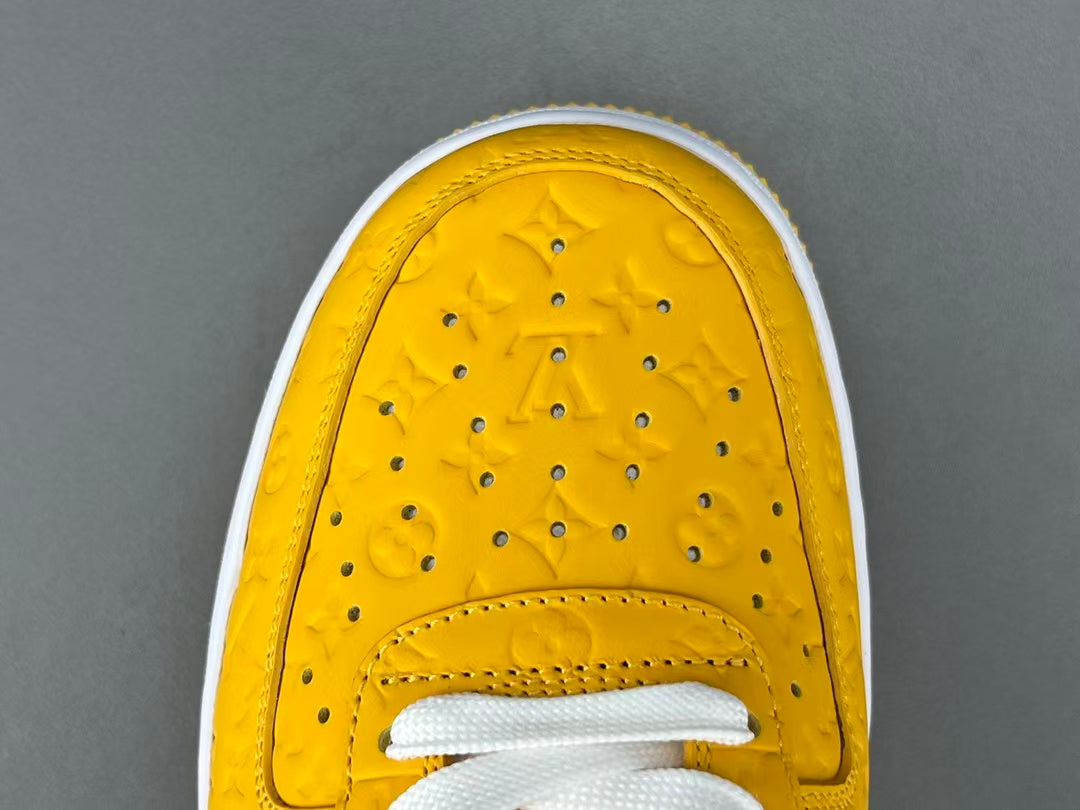 Yellow Luxury Inspired Low Top Casual Sneakers | Premium Embossed Design