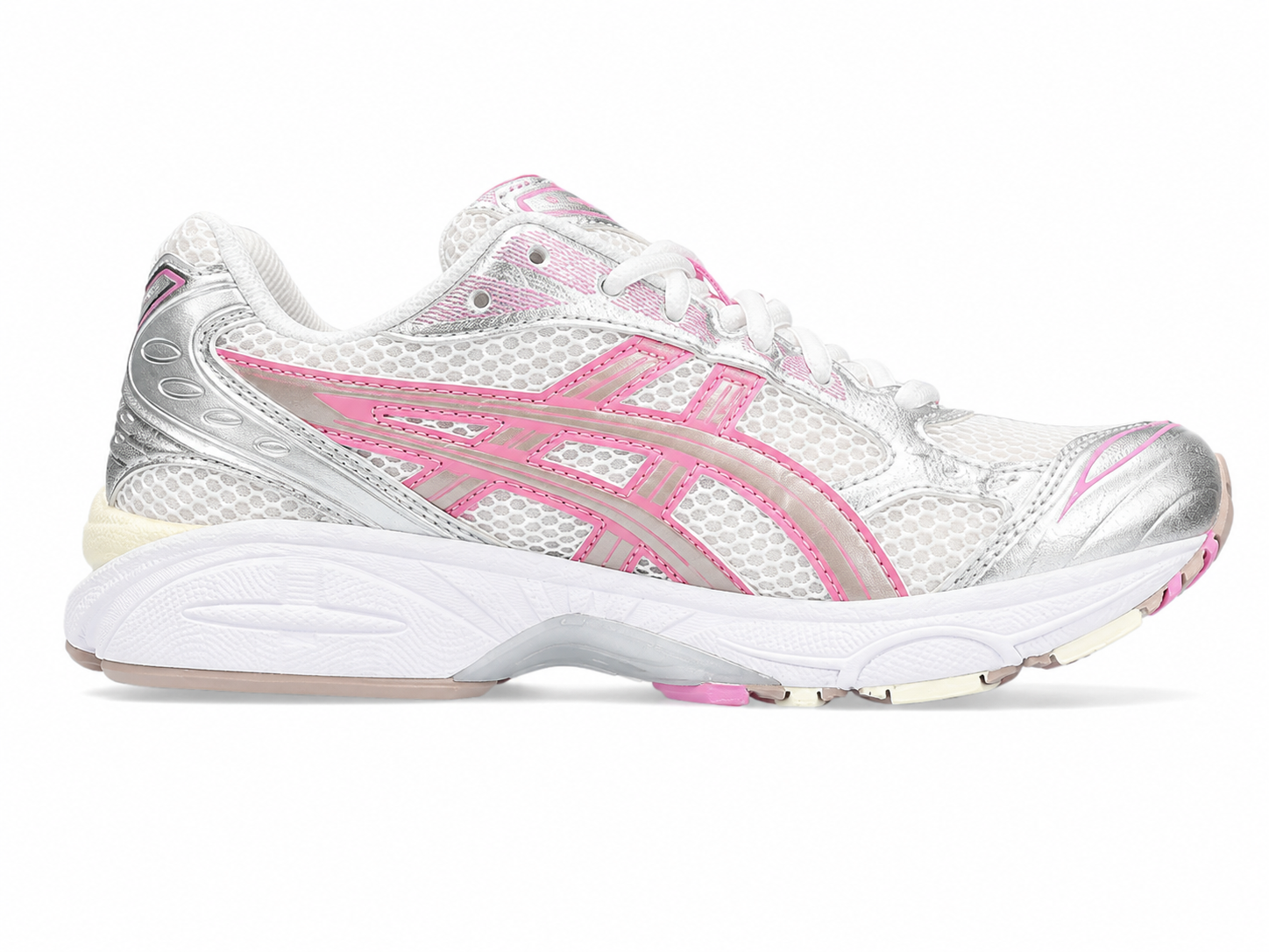 Women's Silver Pink Mesh Running Sneakers | Lightweight Cushion Sports Shoes