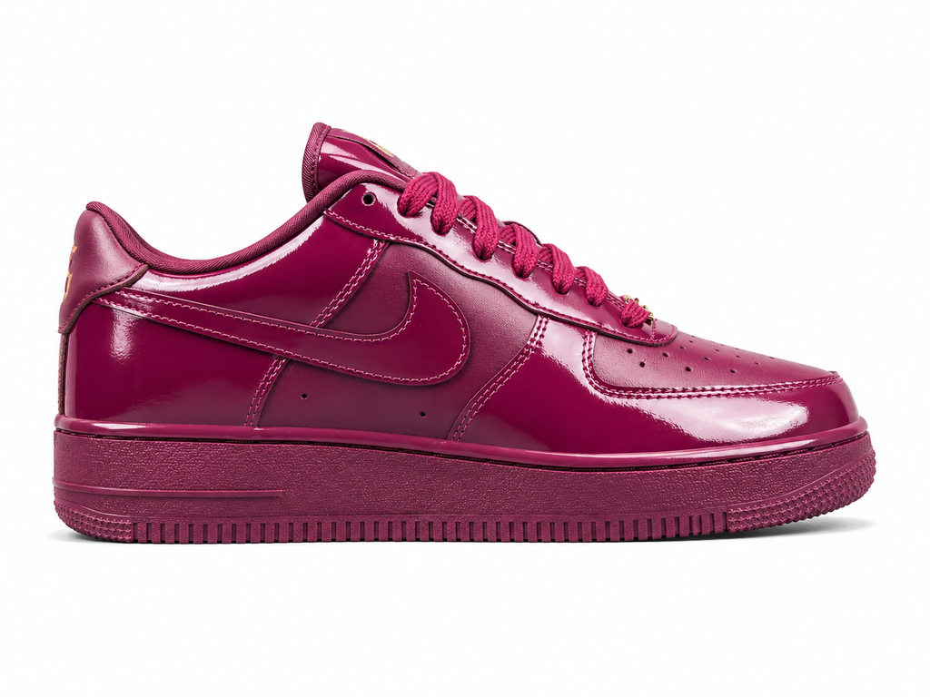 Burgundy Patent Leather Low Top Sneakers