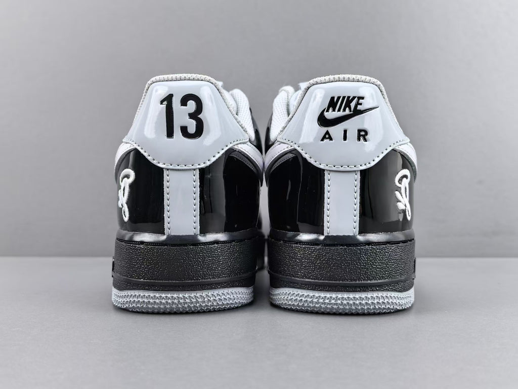 Black & White Patent Leather Low Top Sneakers