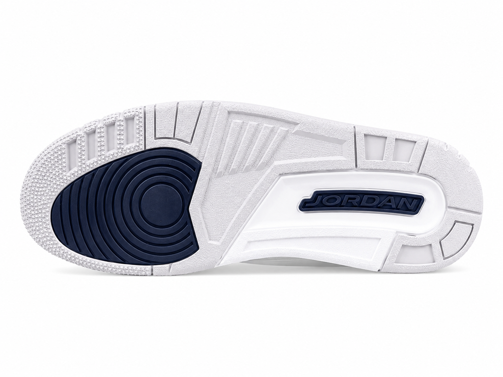 Premium White Navy Blue Leather Sneakers