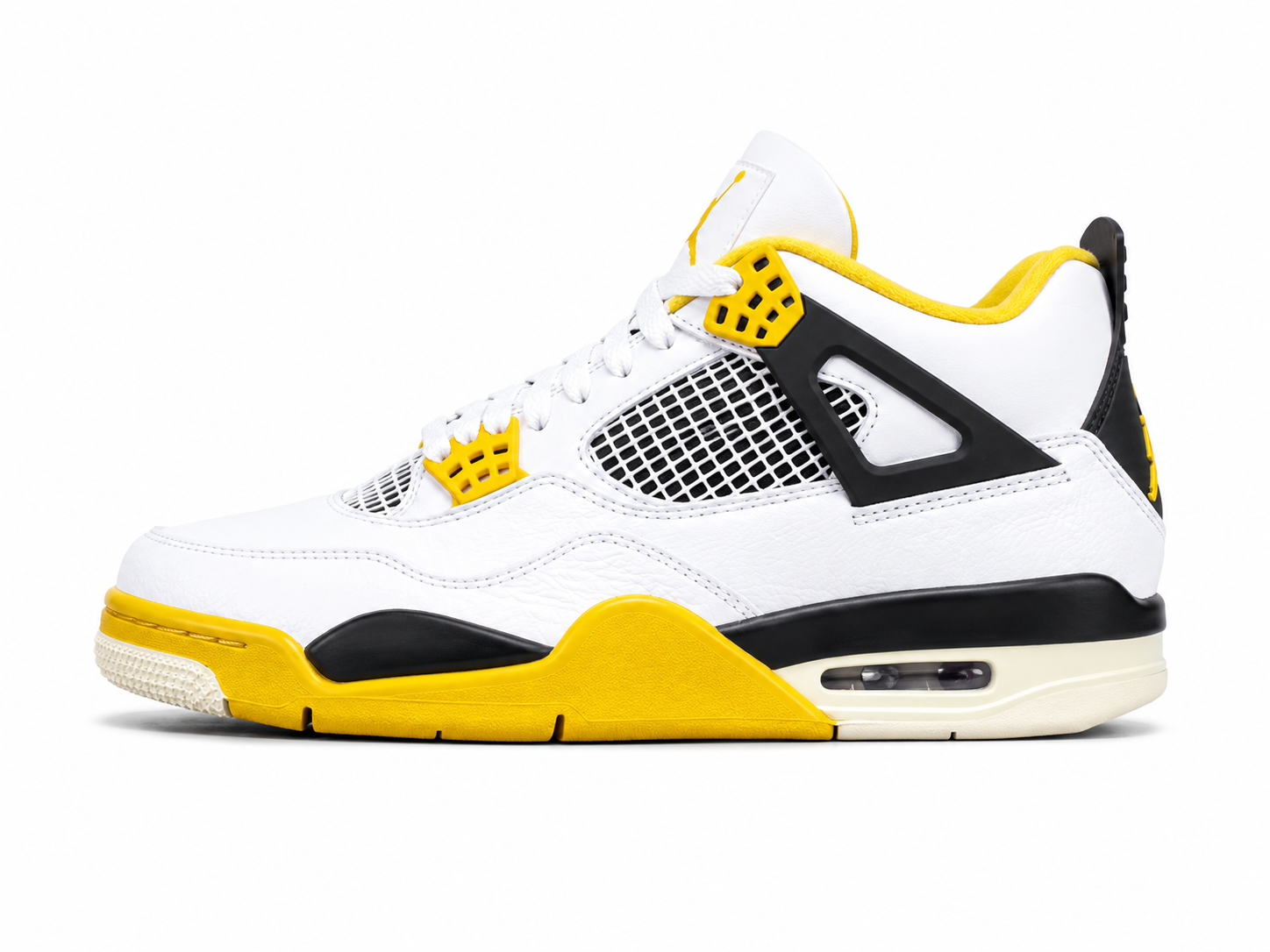 Retro Basketball Sneakers – White Yellow Colorway