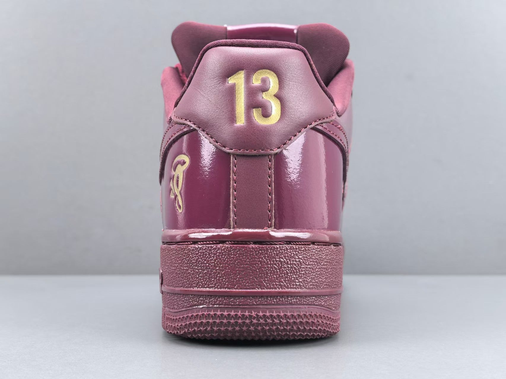 Burgundy Patent Leather Low Top Sneakers