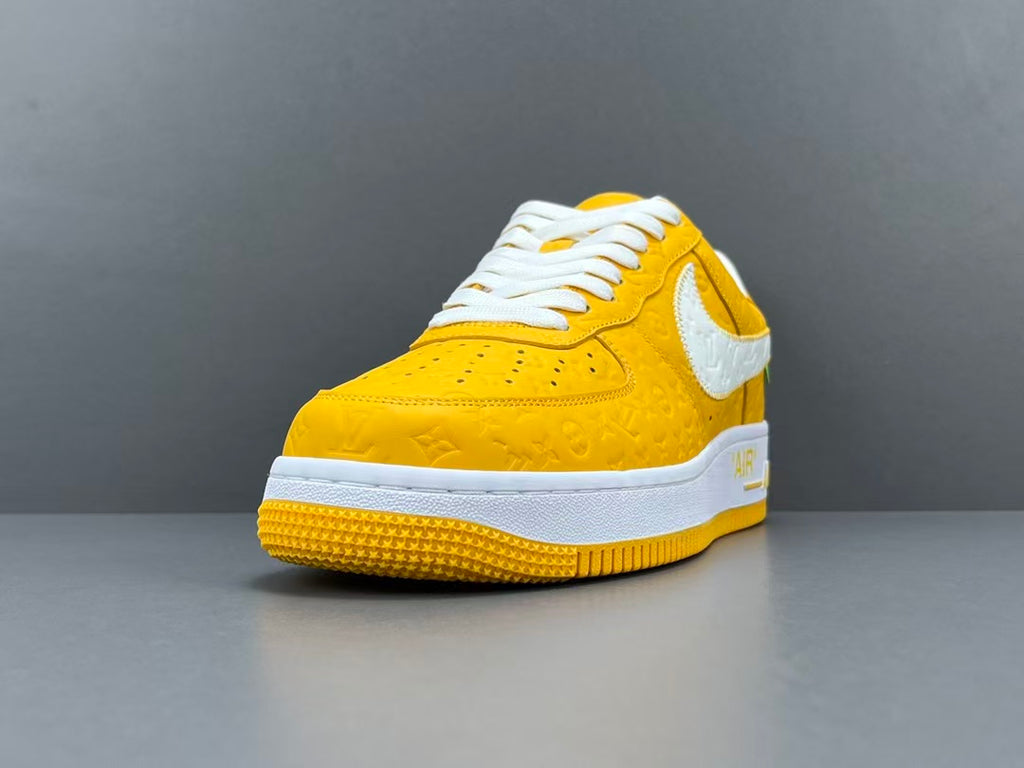 Yellow Luxury Inspired Low Top Casual Sneakers | Premium Embossed Design