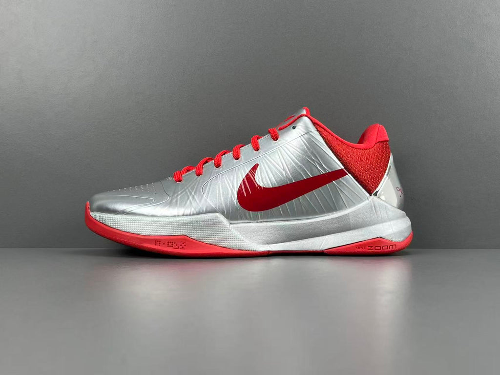 Silver Red Basketball Shoes | High-Traction Performance Sneakers