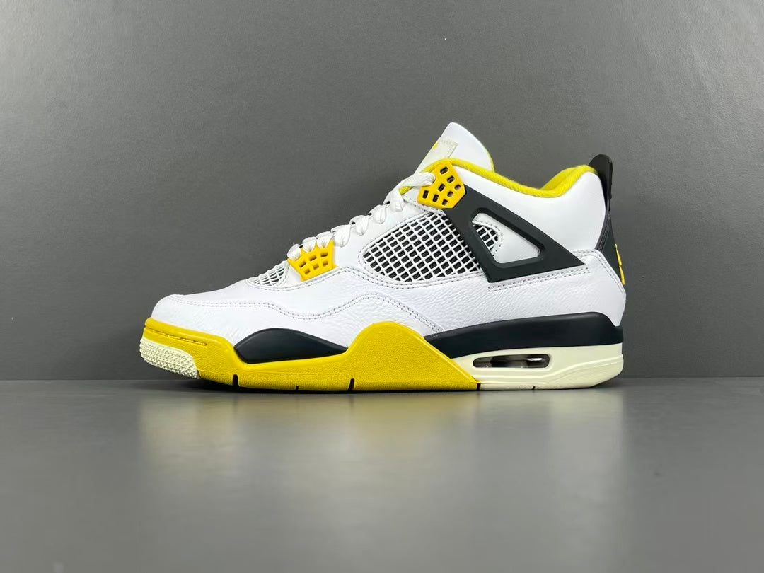 Retro Basketball Sneakers – White Yellow Colorway