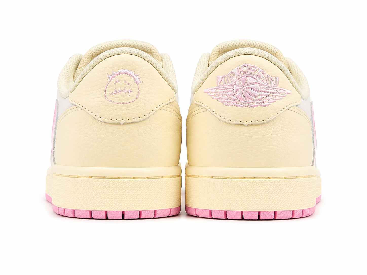 Cream Pink Low Top Casual Sneakers