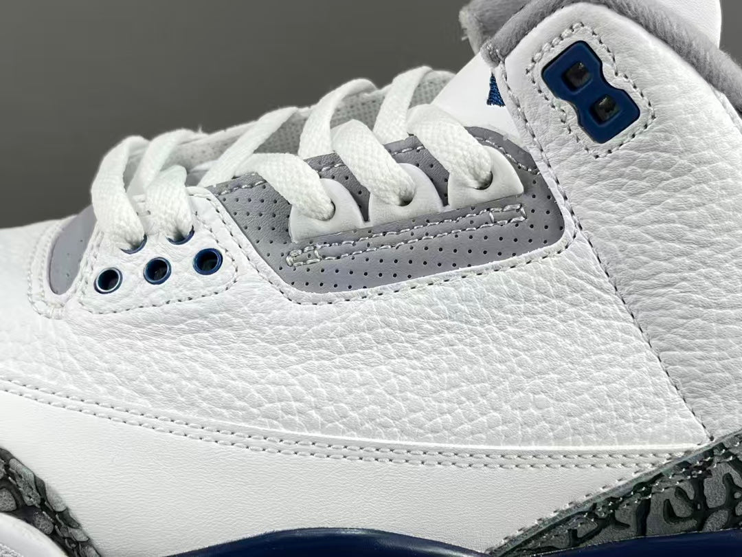 Premium White Navy Blue Leather Sneakers