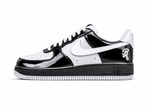 Black & White Patent Leather Low Top Sneakers