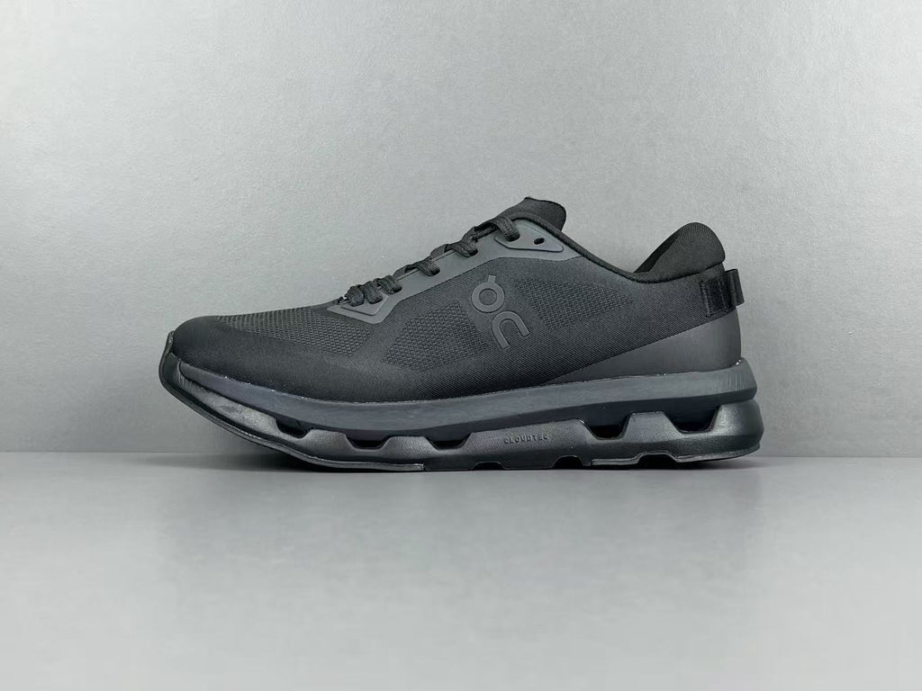 Men's All Black Lightweight Running Shoes | Breathable Cushion Athletic Sneakers