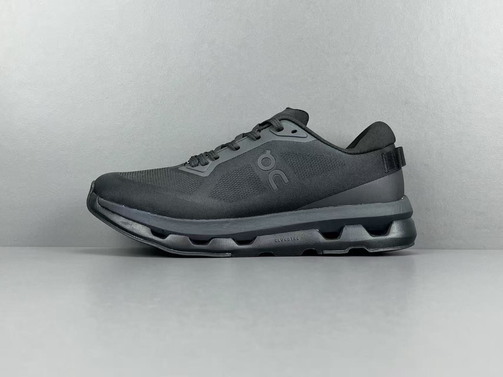 Men's All Black Lightweight Running Shoes | Breathable Cushion Athletic Sneakers