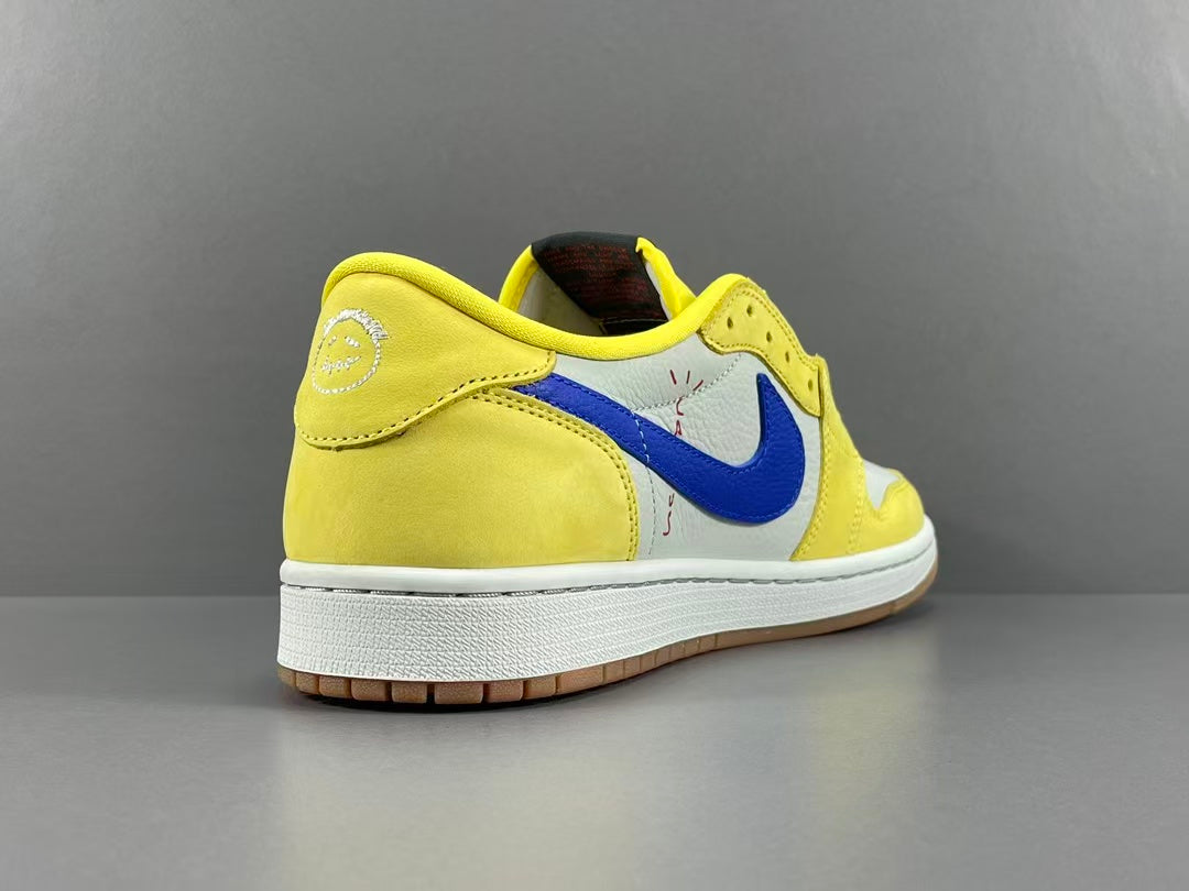 Yellow & Blue Low Top Sneakers | Premium Casual Sports Shoes