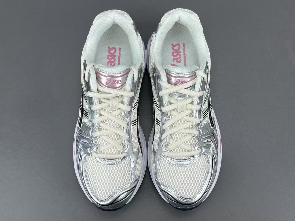 Women's Silver Pink Retro Running Shoes | Breathable Mesh Sneakers