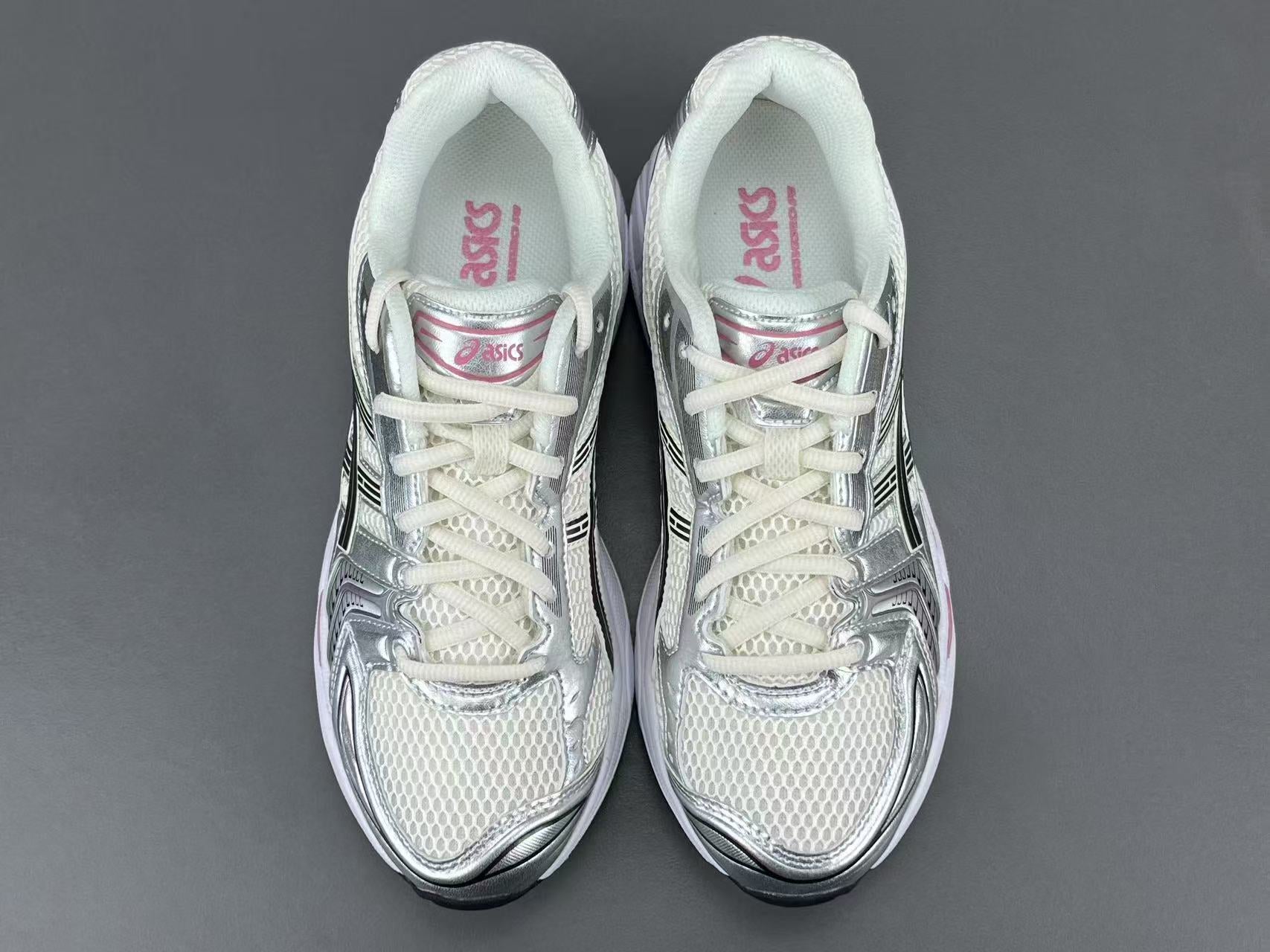 Women's Silver Pink Retro Running Shoes | Breathable Mesh Sneakers