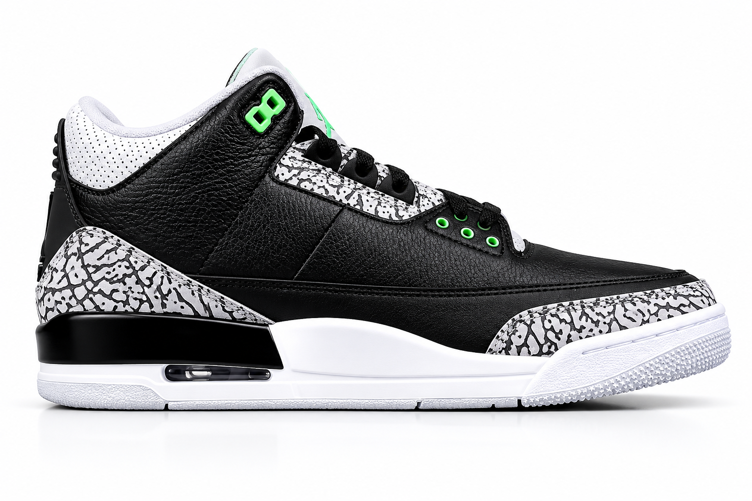 Black & Green Basketball Sneakers | Premium Leather Sports Shoes