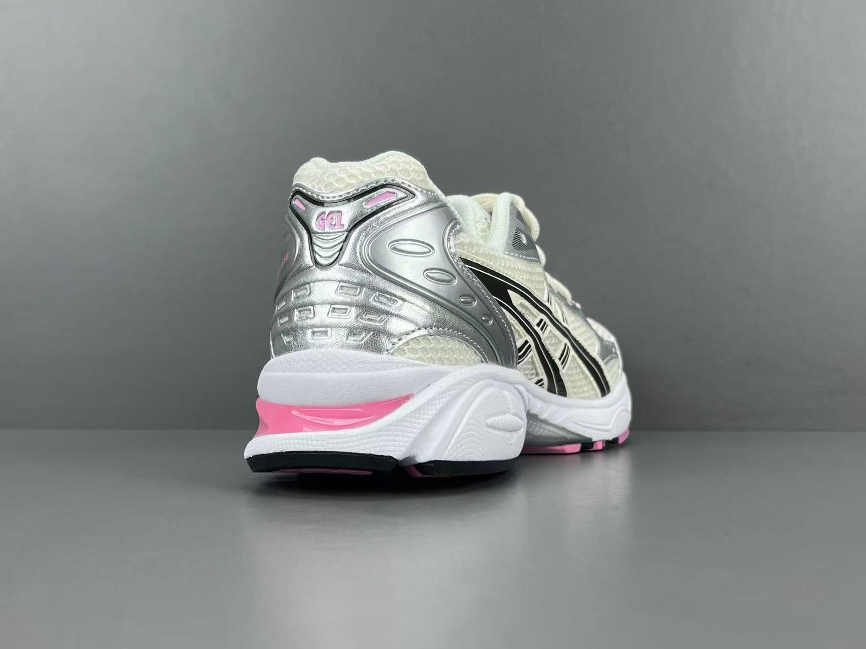 Women's Silver Pink Retro Running Shoes | Breathable Mesh Sneakers