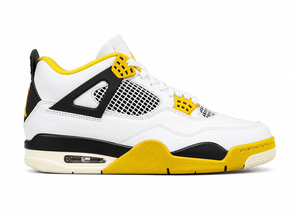 Retro Basketball Sneakers – White Yellow Colorway