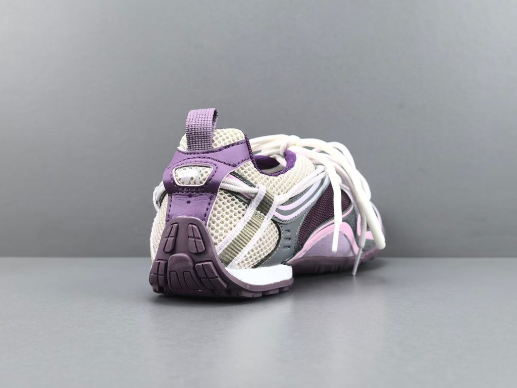 Women's Lightweight Casual Sneakers – Purple Mesh Low Top Shoes
