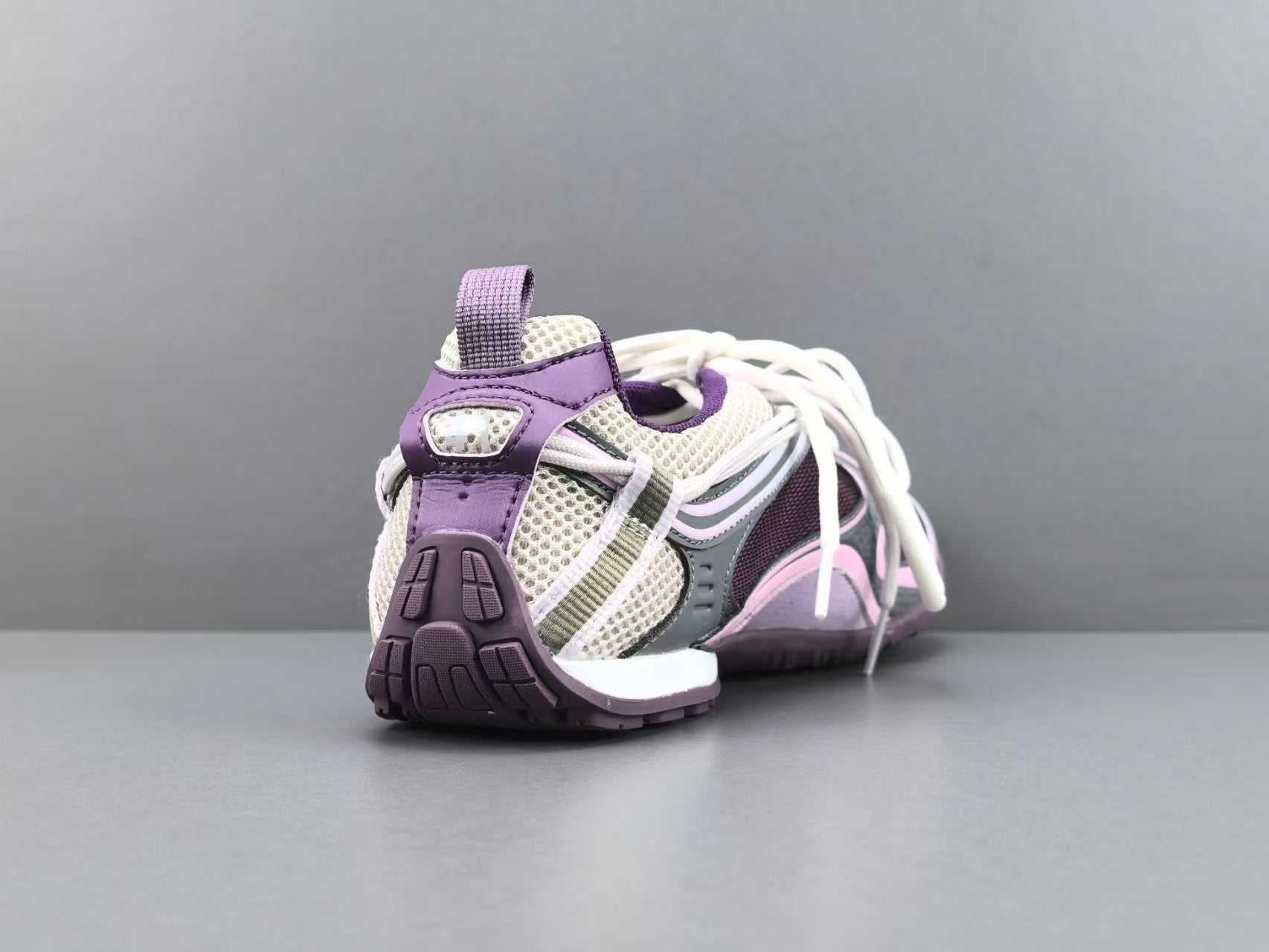 Women's Lightweight Casual Sneakers – Purple Mesh Low Top Shoes