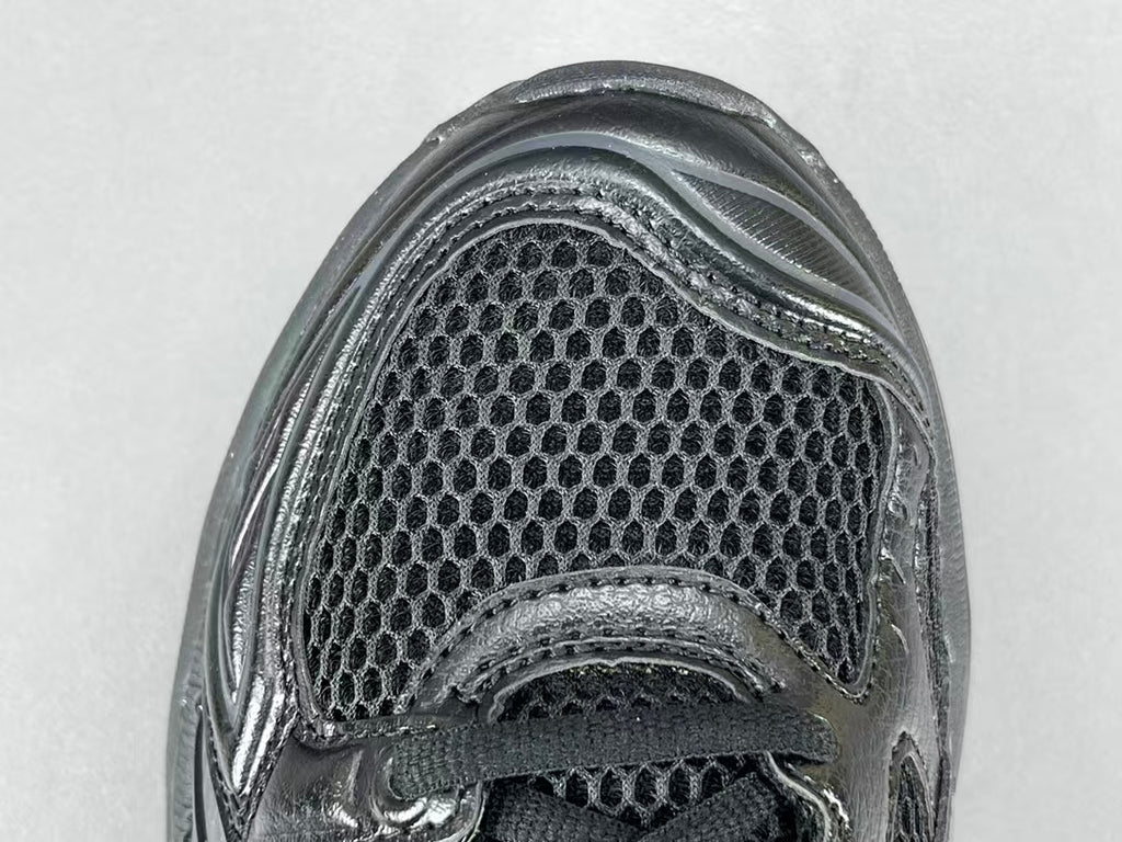 Black Mesh Running Sneakers | Lightweight Cushion Athletic Shoes