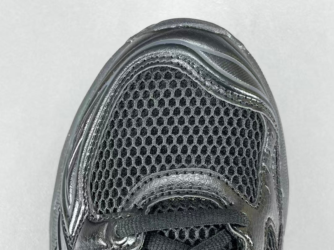 Black Mesh Running Sneakers | Lightweight Cushion Athletic Shoes