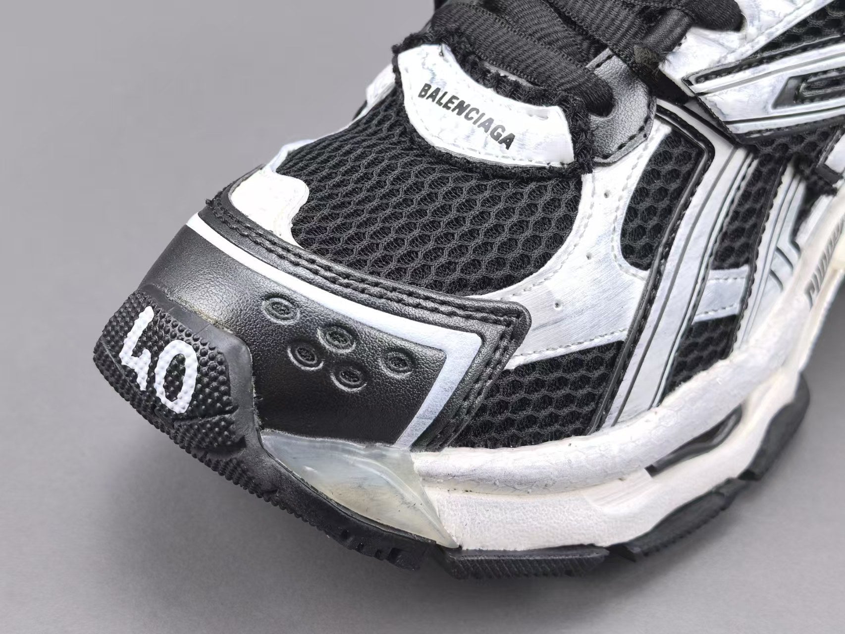 Premium Chunky Running Sneakers | Black White Sport Shoes  或