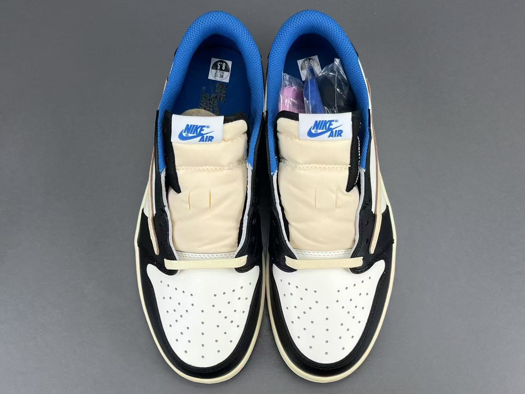 Vintage Low Top Leather Sneakers Blue White Casual Street Shoes