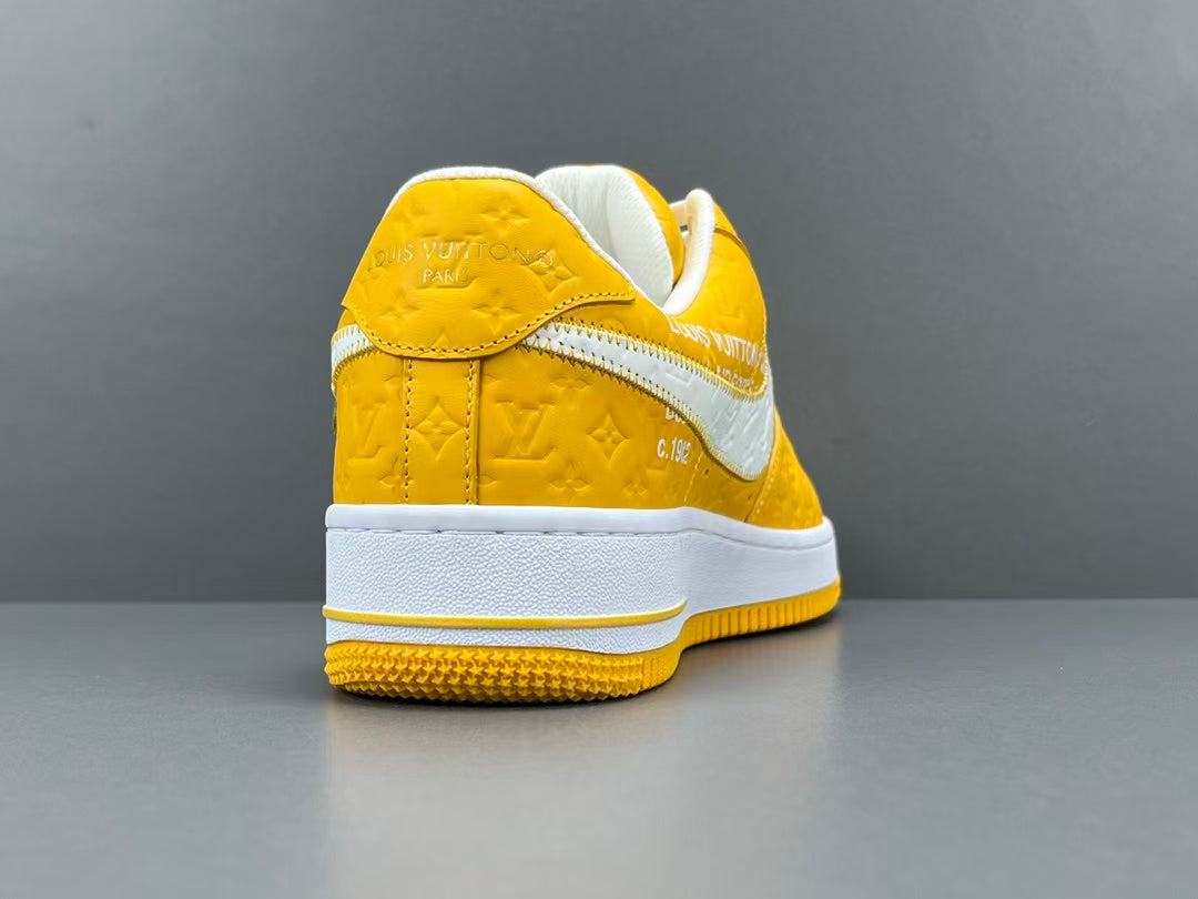 Yellow Luxury Inspired Low Top Casual Sneakers | Premium Embossed Design