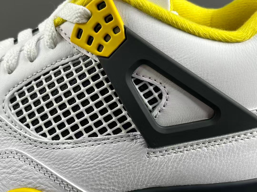 Retro Basketball Sneakers – White Yellow Colorway