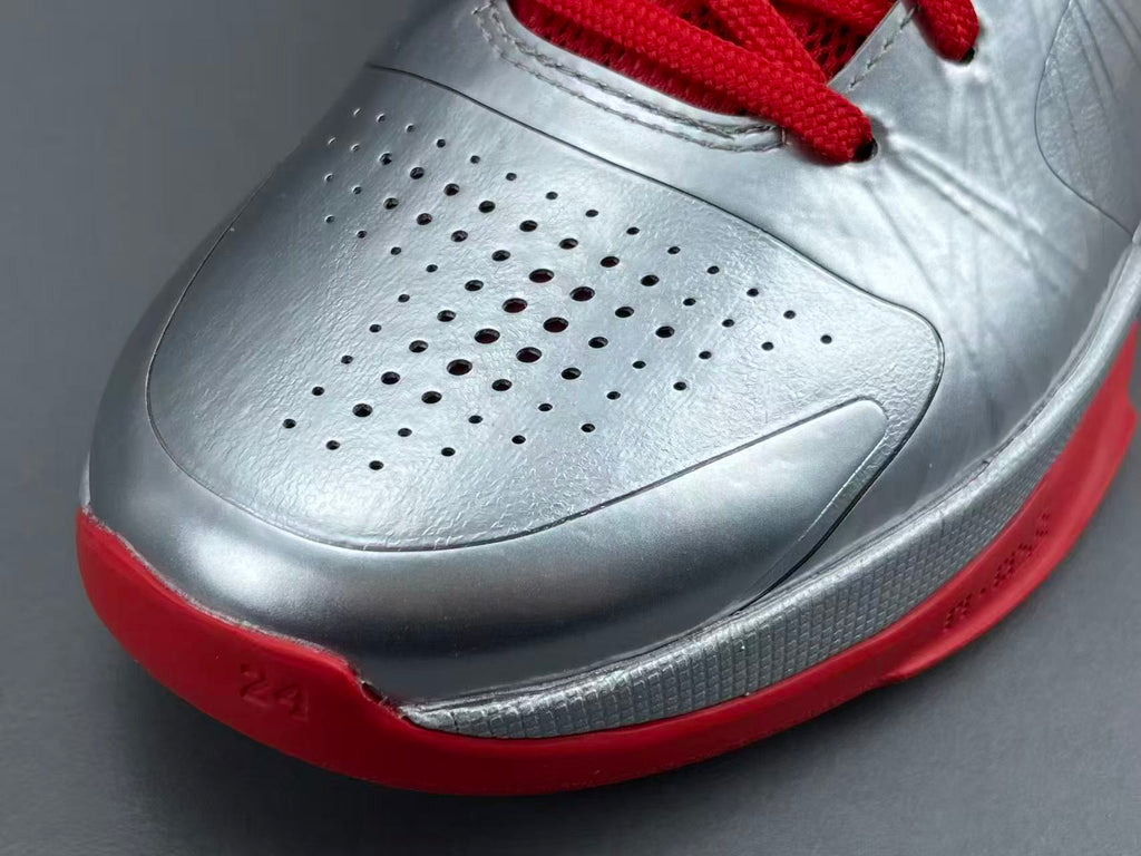 Silver Red Basketball Shoes | High-Traction Performance Sneakers