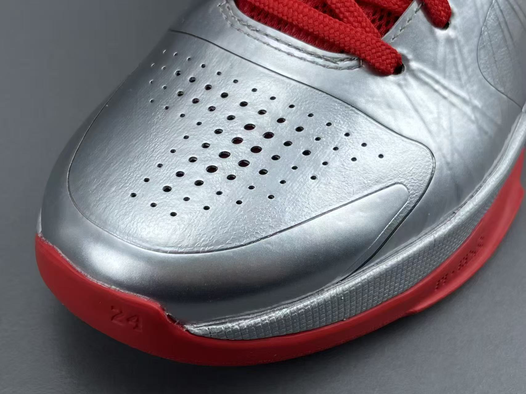 Silver Red Basketball Shoes | High-Traction Performance Sneakers
