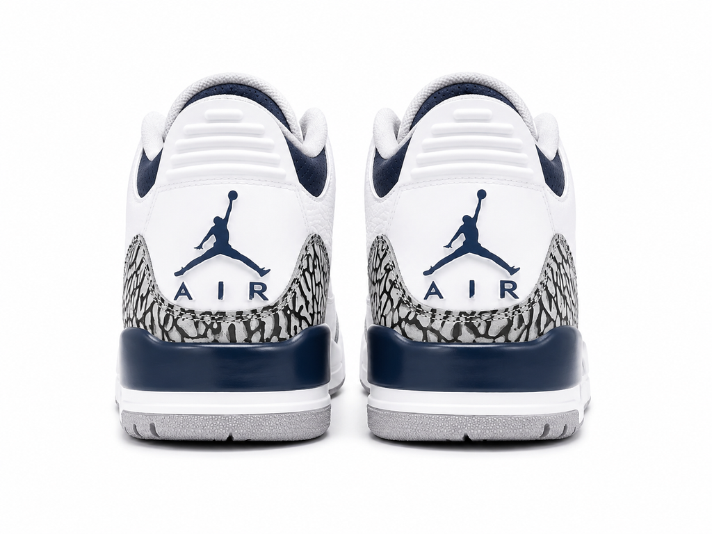Premium White Navy Blue Leather Sneakers