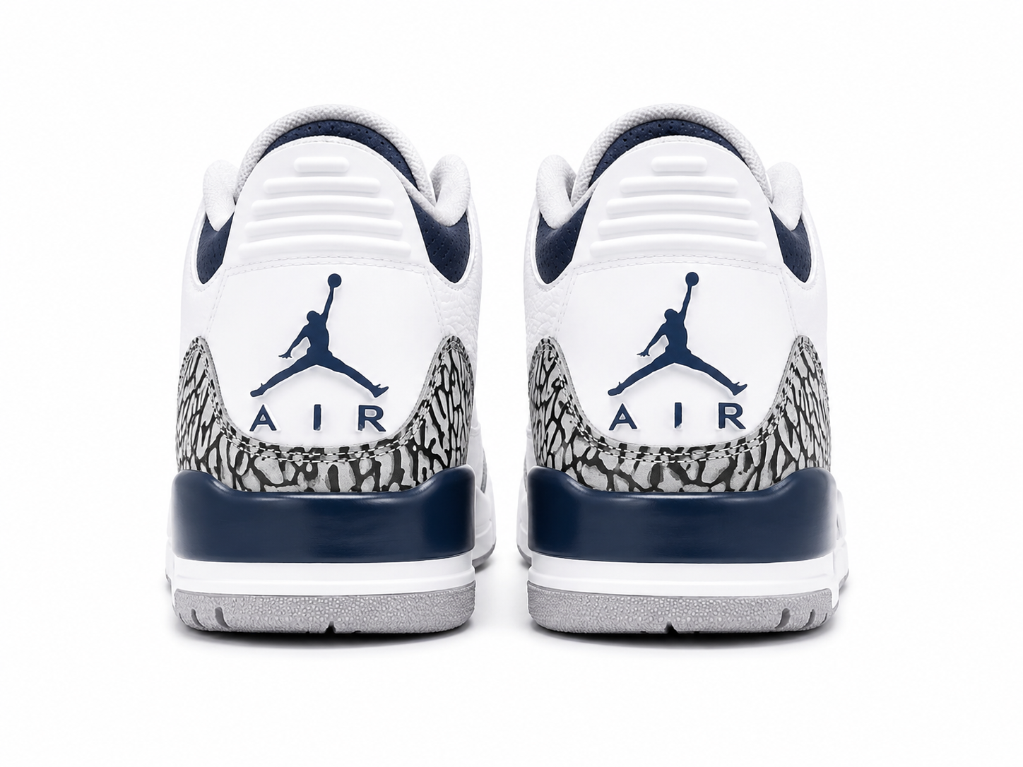 Premium White Navy Blue Leather Sneakers
