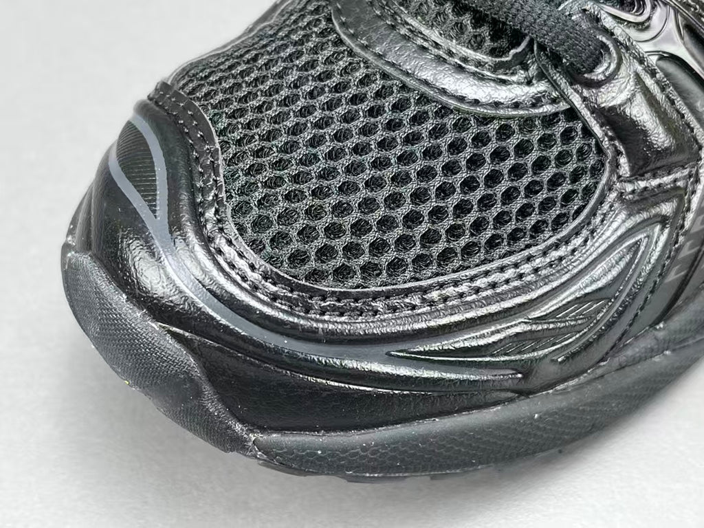 Black Mesh Running Sneakers | Lightweight Cushion Athletic Shoes