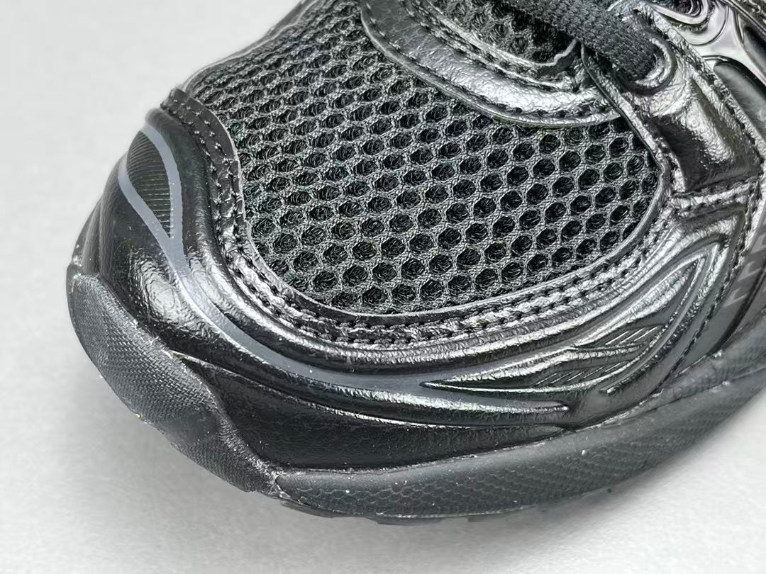 Black Mesh Running Sneakers | Lightweight Cushion Athletic Shoes