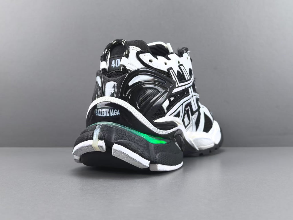 Premium Chunky Running Sneakers | Black White Sport Shoes  或
