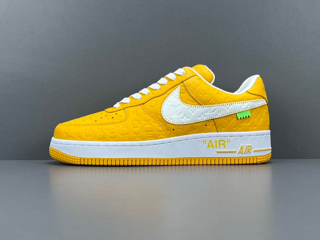 Yellow Luxury Inspired Low Top Casual Sneakers | Premium Embossed Design