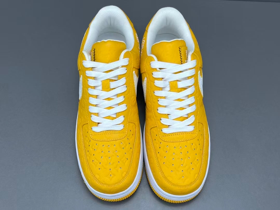 Yellow Luxury Inspired Low Top Casual Sneakers | Premium Embossed Design