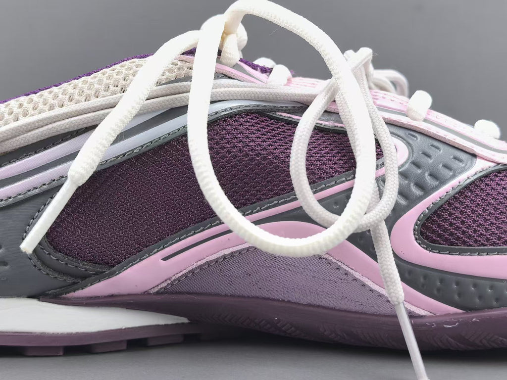 Women's Lightweight Casual Sneakers – Purple Mesh Low Top Shoes