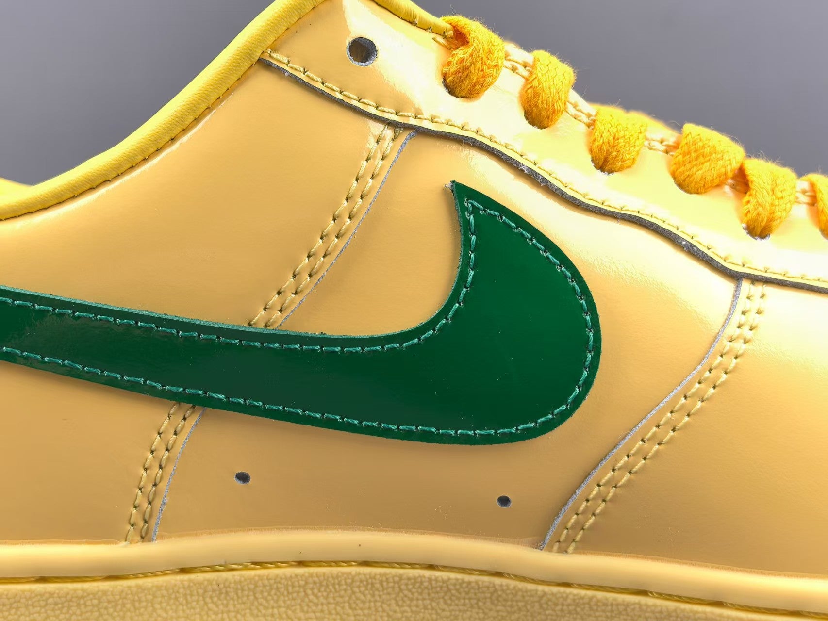 Fashion Low Top Casual Sneakers | Glossy Yellow Green Edition
