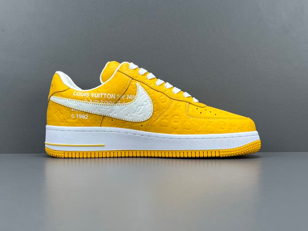 Yellow Luxury Inspired Low Top Casual Sneakers | Premium Embossed Design